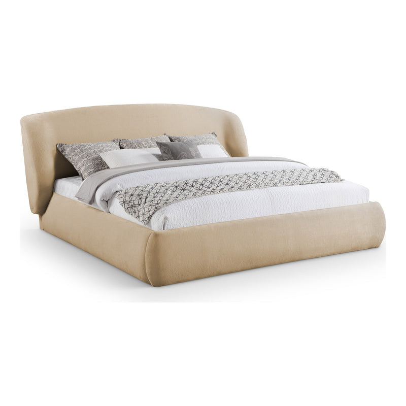 Sandro Chenille Fabric Upholstered King Bed in Beige