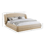 Sandro Chenille Fabric Upholstered King Bed in Beige