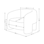 Sylvia Tweed Lounge Chair in Ivory