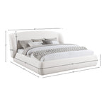 Sandro Chenille Fabric Upholstered King Bed in Cream