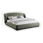 Sandro Chenille Fabric Upholstered King Bed in Green