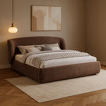 Sandro Chenille Fabric Upholstered Queen Bed in Brown