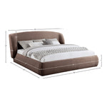 Sandro Chenille Fabric Upholstered Queen Bed in Brown