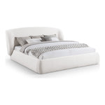 Sandro Chenille Fabric Upholstered Queen Bed in Cream