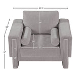 Madeline Chenille Fabric Upholstered Chair in Grey