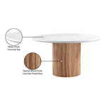 Sanremo 53" Finished Concrete Indoor / Outdoor Dining Table in White