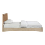 Santos Vegan Leather Headboard And Wood King Bed in Brown