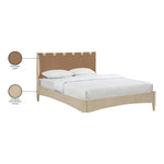 Santos Vegan Leather Headboard And Wood King Bed in Brown