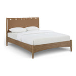 Santos Vegan Leather Headboard And Wood King Bed in Brown