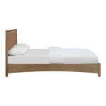 Santos Vegan Leather Headboard And Wood King Bed in Brown