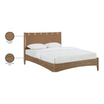 Santos Vegan Leather Headboard And Wood King Bed in Brown
