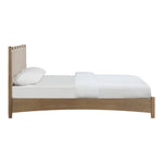 Santos Vegan Leather Headboard And Wood King Bed in Beige