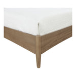 Santos Vegan Leather Headboard And Wood King Bed in Beige