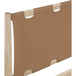 Santos Vegan Leather Headboard And Wood Queen Bed in Brown