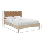Santos Vegan Leather Headboard And Wood Queen Bed in Brown