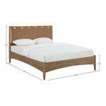 Santos Vegan Leather Headboard And Wood Queen Bed in Brown