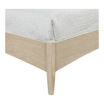 Santos Vegan Leather Headboard And Wood Queen Bed in Cream
