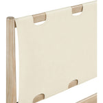 Santos Vegan Leather Headboard And Wood Queen Bed in Cream