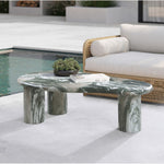 Sassari Marble Finish Concrete Indoor / Outdoor Coffee Table in Green