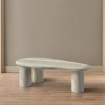 Sassari Travertine Finish Concrete Indoor / Outdoor Coffee Table in Natural