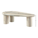 Sassari Travertine Finish Concrete Indoor / Outdoor Coffee Table in Natural