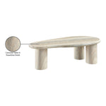 Sassari Travertine Finish Concrete Indoor / Outdoor Coffee Table in Natural