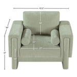 Madeline Chenille Fabric Upholstered Chair in Mint