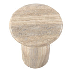Savona Concrete Indoor/Outdoor End Table in Travertine