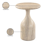 Savona Concrete Indoor/Outdoor End Table in Travertine