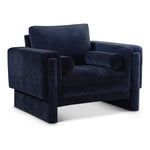 Madeline Chenille Fabric Upholstered Chair in Navy