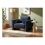Madeline Chenille Fabric Upholstered Chair in Navy