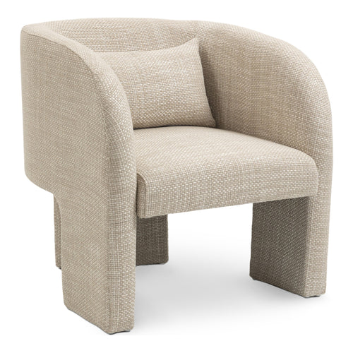 Sawyer Weaved Fabric Upholstered Accent Chair in Beige