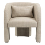 Sawyer Weaved Fabric Upholstered Accent Chair in Beige