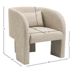 Sawyer Weaved Fabric Upholstered Accent Chair in Beige