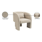 Sawyer Weaved Fabric Upholstered Accent Chair in Beige