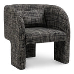Sawyer Weaved Fabric Upholstered Accent Chair in Black