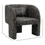 Sawyer Weaved Fabric Upholstered Accent Chair in Black