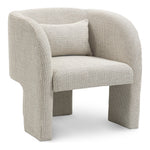 Sawyer Weaved Fabric Upholstered Accent Chair in Cream
