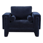 Madeline Chenille Fabric Upholstered Chair in Navy
