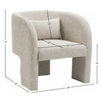 Sawyer Weaved Fabric Upholstered Accent Chair in Cream