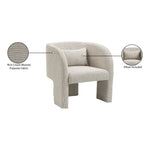 Sawyer Weaved Fabric Upholstered Accent Chair in Cream
