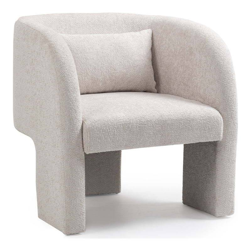 Sawyer Chenille Fabric Upholstered Accent Chair in Cream