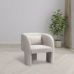 Sawyer Chenille Fabric Upholstered Accent Chair in Cream