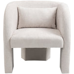 Sawyer Chenille Fabric Upholstered Accent Chair in Cream