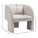 Sawyer Chenille Fabric Upholstered Accent Chair in Cream