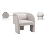 Sawyer Chenille Fabric Upholstered Accent Chair in Cream