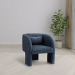 Sawyer Chenille Fabric Upholstered Accent Chair in Navy