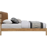 Asher Vegan Leather Upholstered King Bed (3 Boxes) in Cognac