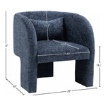Sawyer Chenille Fabric Upholstered Accent Chair in Navy