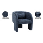 Sawyer Chenille Fabric Upholstered Accent Chair in Navy